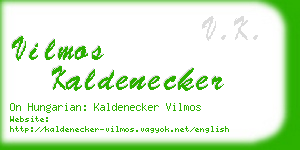 vilmos kaldenecker business card